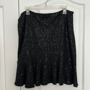 Large Karen Lane Black Sequin Skirt